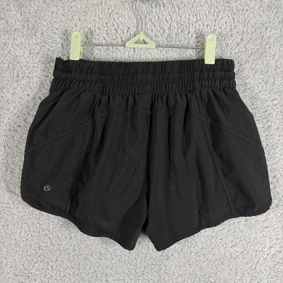 Lululemon Tracker Short Black High Rise Athletic Running Shorts Womens Size 10 - Picture 9 of 9